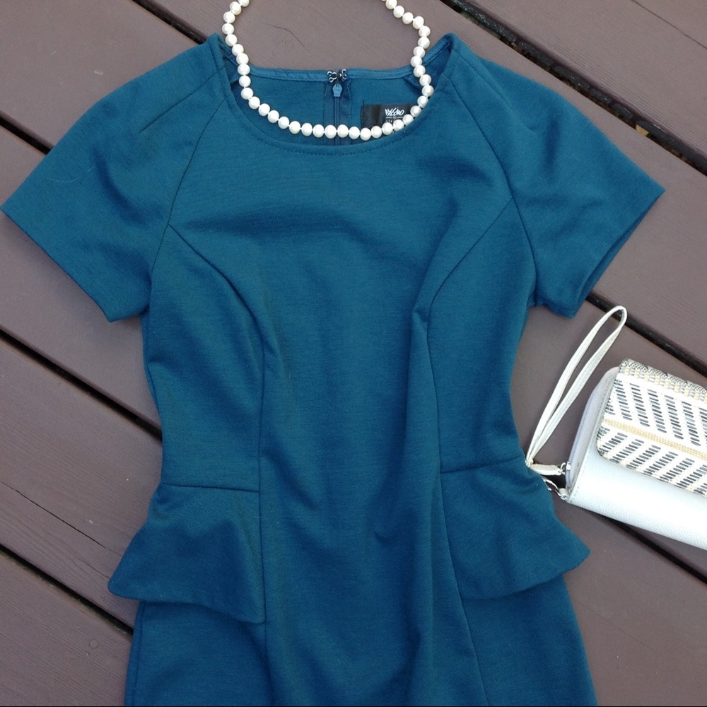 Vintage Look Peplum Dress Teal Mossimo 8